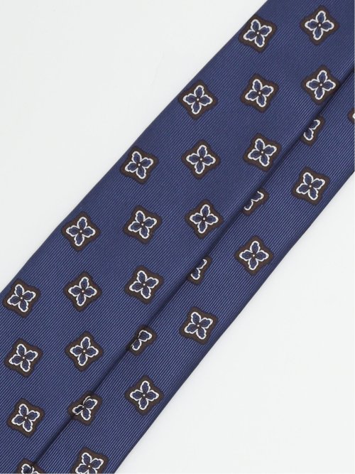 日本製 シルク小紋柄 レギュラータイ 8.0cm幅