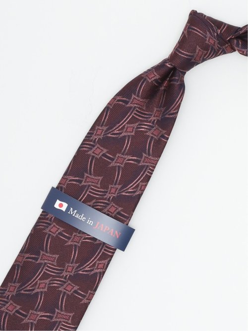 日本製 シルク幾何学柄 レギュラータイ 8.0cm幅