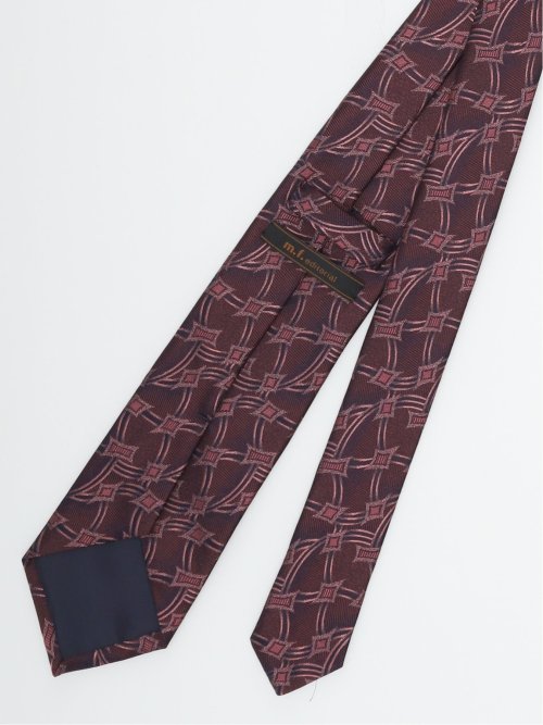 日本製 シルク幾何学柄 レギュラータイ 8.0cm幅