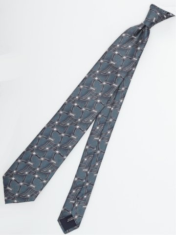 日本製 シルク幾何学柄 レギュラータイ 8.0cm幅