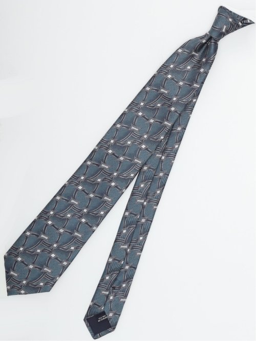 日本製 シルク幾何学柄 レギュラータイ 8.0cm幅