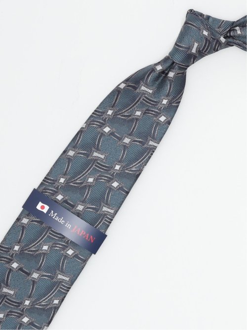 日本製 シルク幾何学柄 レギュラータイ 8.0cm幅