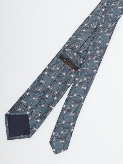 日本製 シルク幾何学柄 レギュラータイ 8.0cm幅