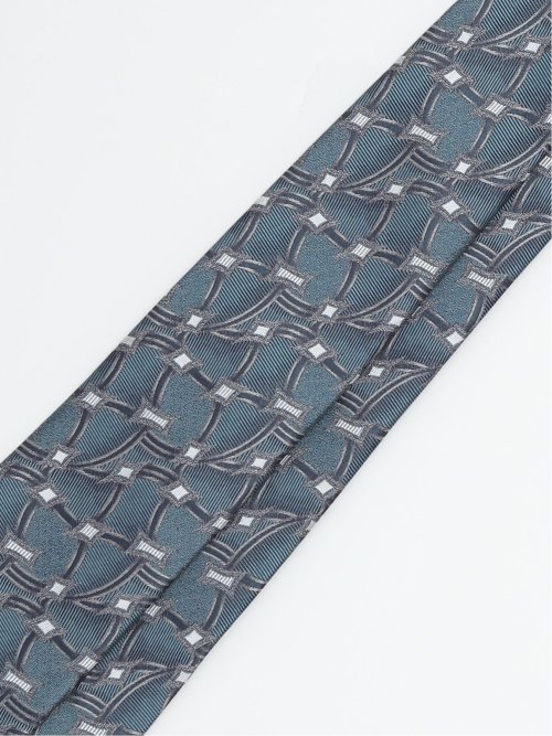 日本製 シルク幾何学柄 レギュラータイ 8.0cm幅