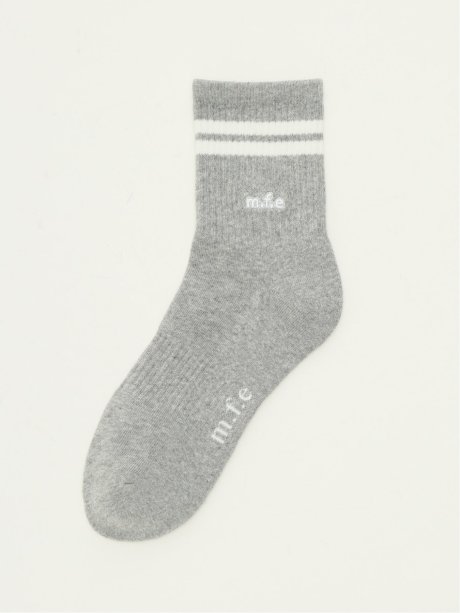 抗菌防臭 ライン入りロゴ刺繍 ショートソックス