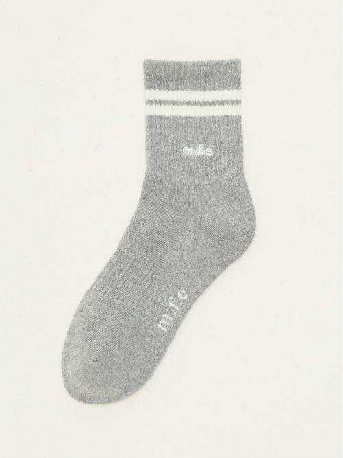 抗菌防臭 ライン入りロゴ刺繍 ショートソックス