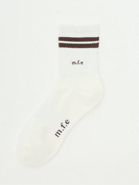 抗菌防臭 ライン入りロゴ刺繍 ショートソックス