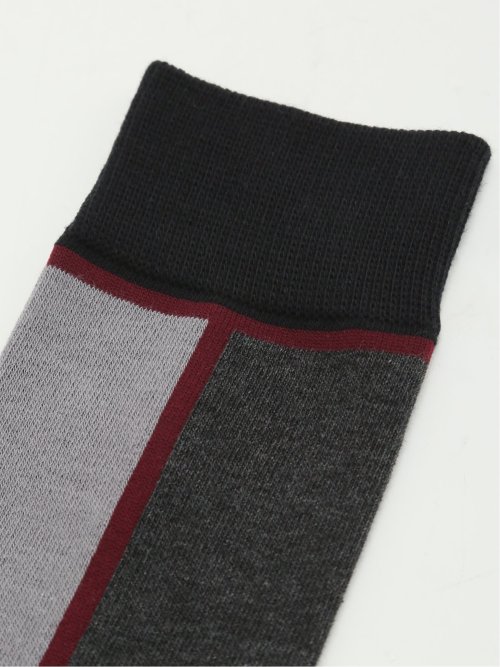 抗菌防臭 1本ストライプ クルーソックス