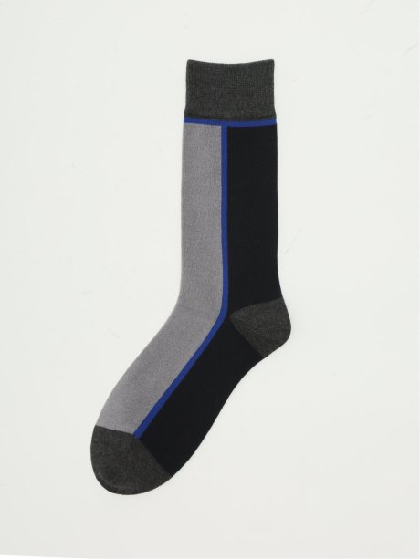 抗菌防臭 1本ストライプ クルーソックス