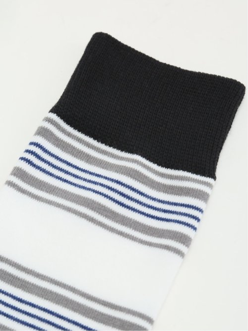 抗菌防臭 ピンボーダー クルーソックス