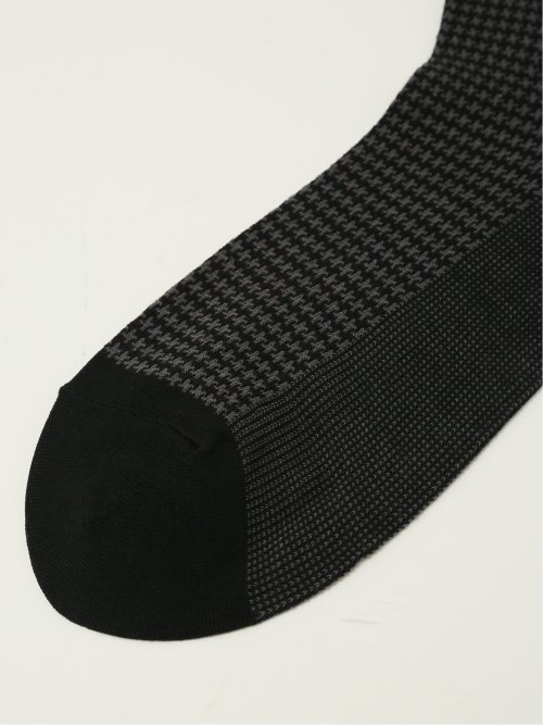 抗菌防臭 千鳥柄クルーソックス