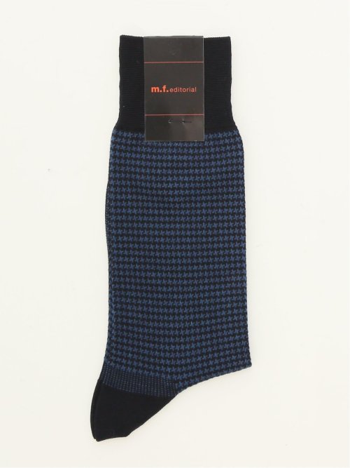 抗菌防臭 千鳥柄クルーソックス