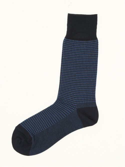 抗菌防臭 千鳥柄クルーソックス