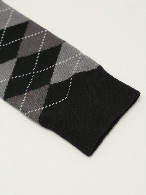 ストレッチ抗菌防臭 アーガイル柄クルーソックス