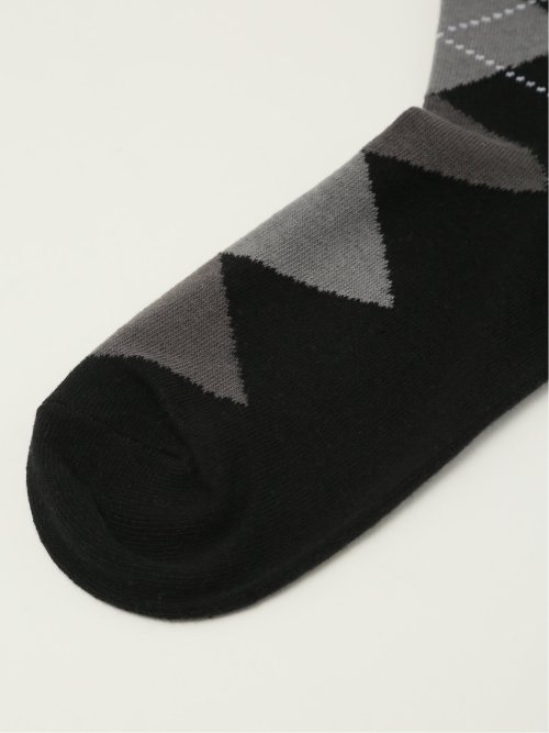ストレッチ抗菌防臭 アーガイル柄クルーソックス
