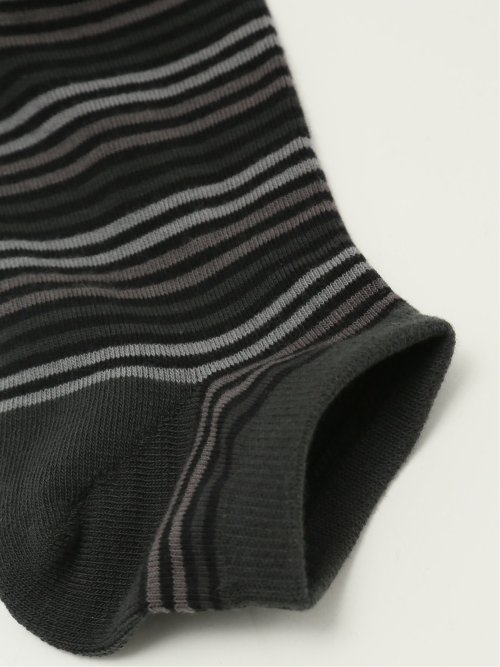 ストレッチ抗菌防臭 グラデーションボーダー アンクルソックス