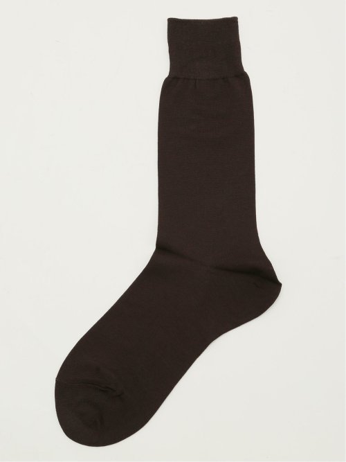 綿100% 抗菌防臭 平無地クルーソックス