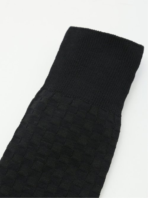 抗菌防臭 市松柄クルーソックス