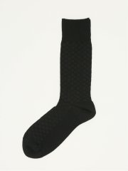 ストレッチ抗菌防臭 市松柄クルーソックス