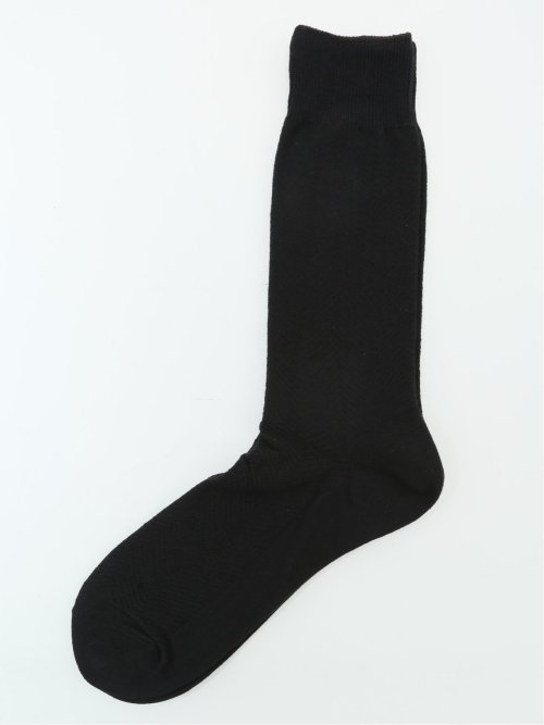 ストレッチ抗菌防臭 ヘリンボン柄クルーソックス