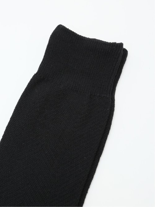 ストレッチ抗菌防臭 ヘリンボン柄クルーソックス