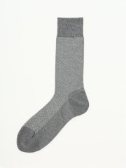 抗菌防臭 ヘリンボン柄クルーソックス