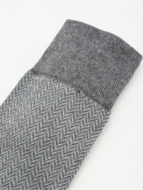 抗菌防臭 ヘリンボン柄クルーソックス
