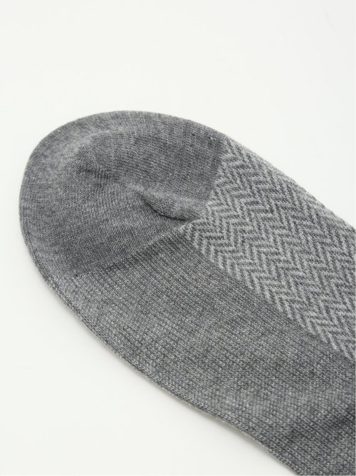 抗菌防臭 ヘリンボン柄クルーソックス