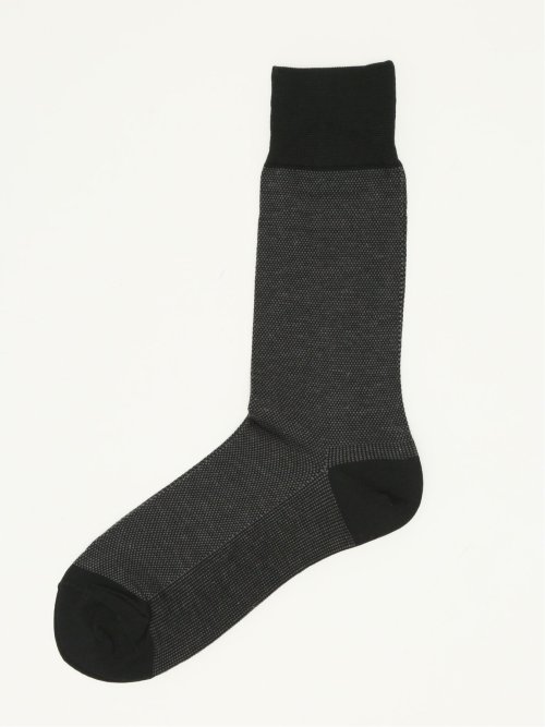 抗菌防臭 バーズアイ柄クルーソックス