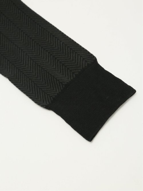 ストレッチ抗菌防臭 ヘリンボン柄クルーソックス