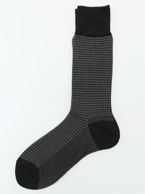 抗菌防臭 千鳥柄クルーソックス