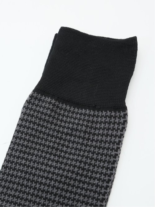 抗菌防臭 千鳥柄クルーソックス