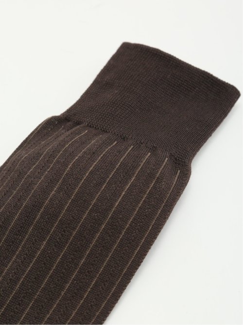 抗菌防臭 ストライプ柄クルーソックス