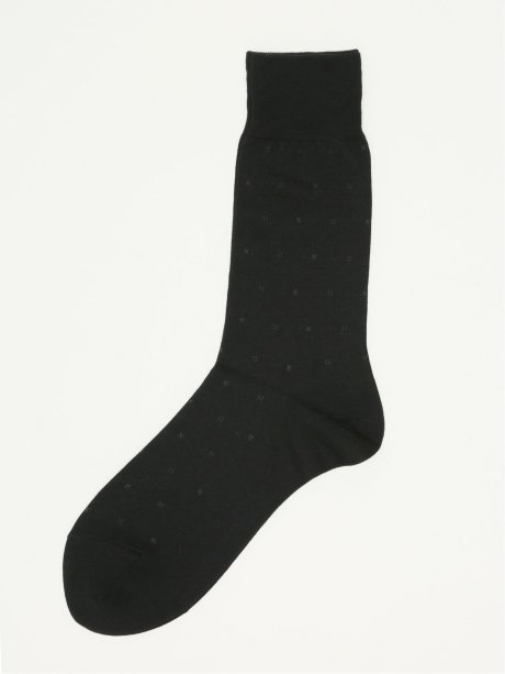 抗菌防臭 小紋柄クルーソックス