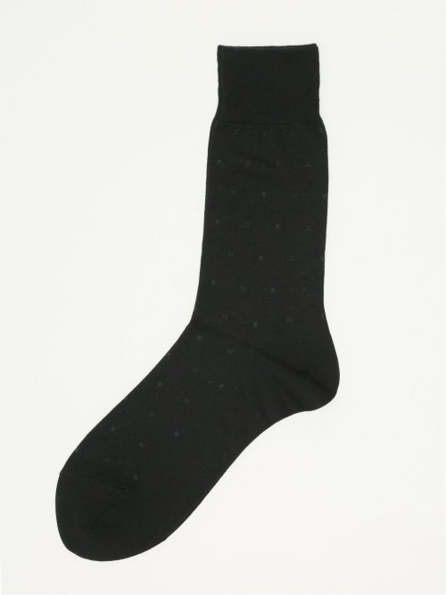 抗菌防臭 小紋柄クルーソックス