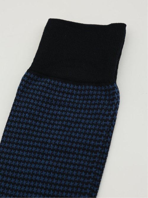 抗菌防臭 千鳥柄クルーソックス