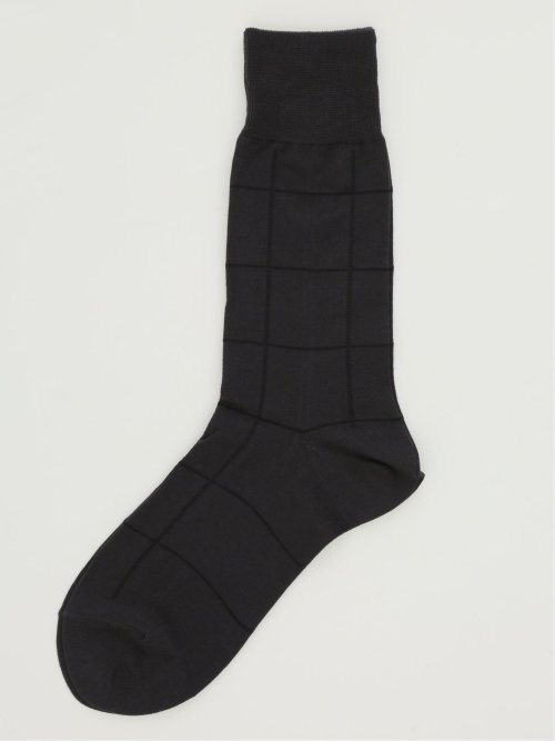 抗菌防臭 ウィンドペン柄クルーソックス