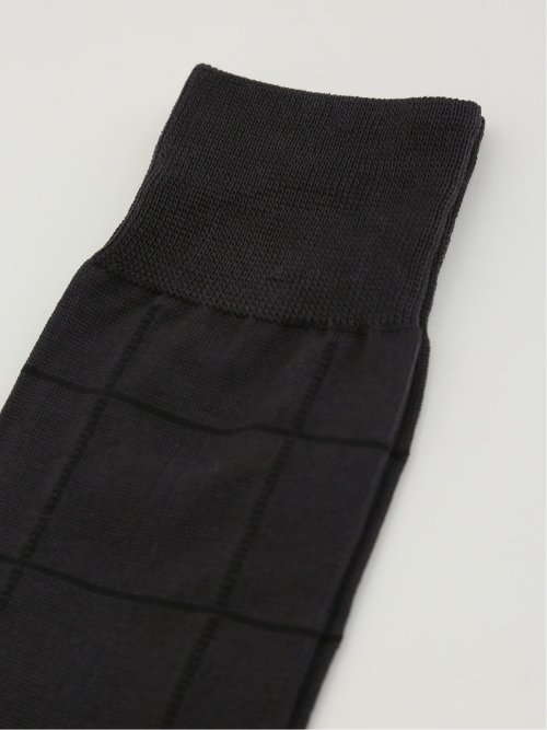 抗菌防臭 ウィンドペン柄クルーソックス