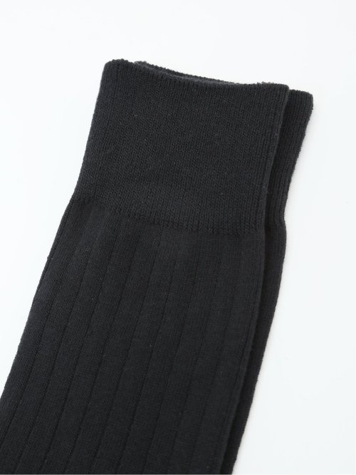 ストレッチ抗菌防臭 リブ無地クルーソックス