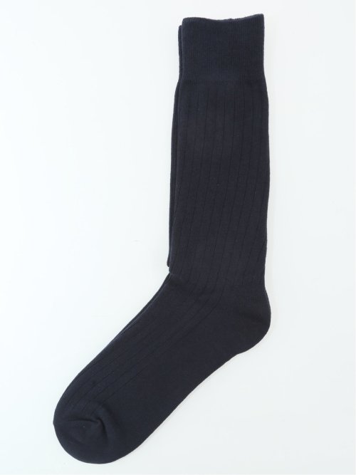 ストレッチ抗菌防臭 リブ無地クルーソックス