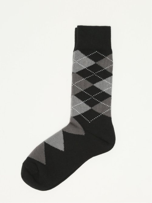ストレッチ抗菌防臭 アーガイル柄クルーソックス