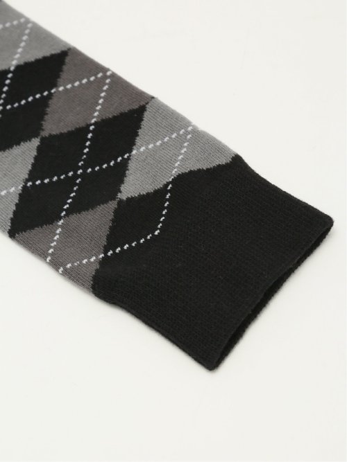 ストレッチ抗菌防臭 アーガイル柄クルーソックス