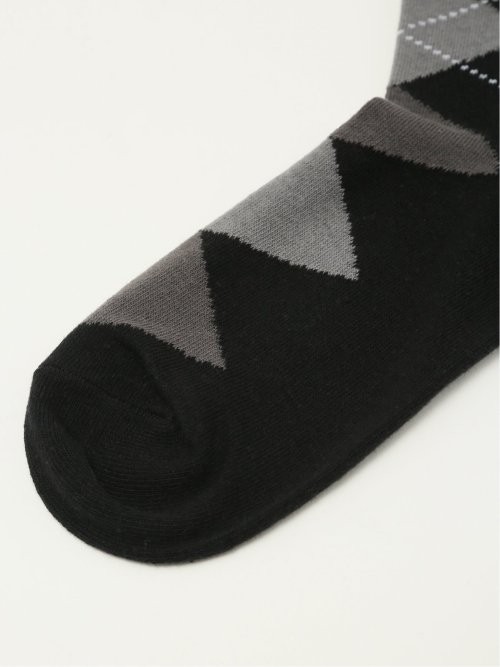 ストレッチ抗菌防臭 アーガイル柄クルーソックス
