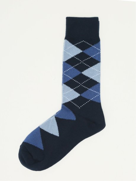 ストレッチ抗菌防臭 アーガイル柄クルーソックス