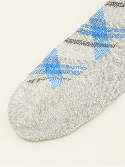 抗菌防臭 ダイヤチェック柄クルーソックス