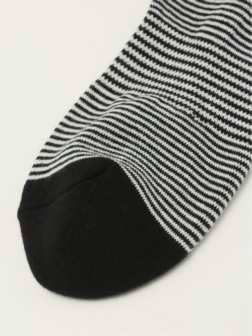 ストレッチ抗菌防臭 ピンボーダー 底パイル アンクルソックス