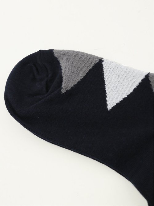 ストレッチ抗菌防臭 アーガイル柄クルーソックス