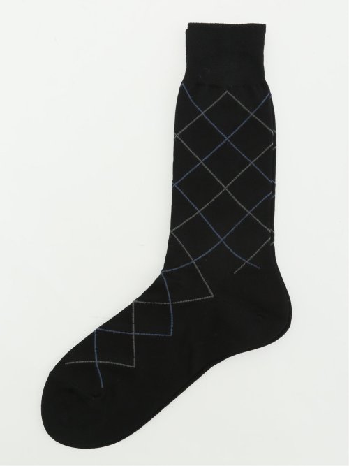 抗菌防臭 ダイヤ柄クルーソックス