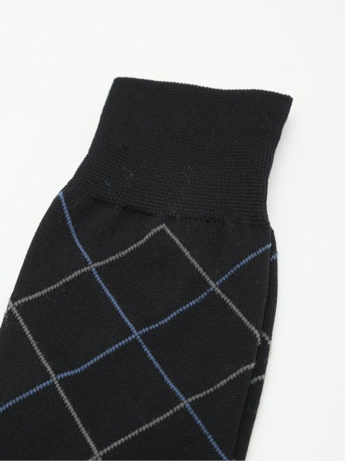 抗菌防臭 ダイヤ柄クルーソックス