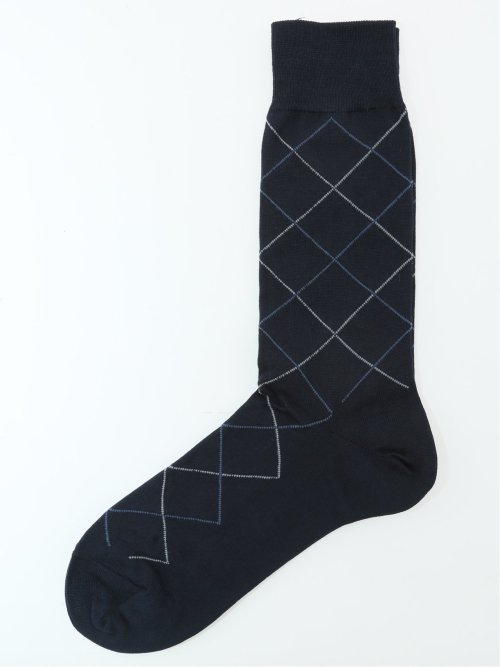 抗菌防臭 ダイヤ柄クルーソックス